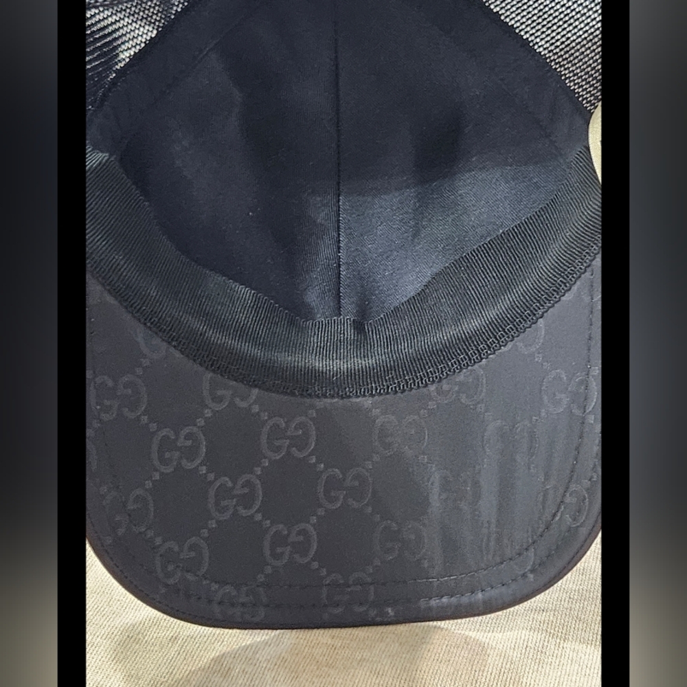 NWOT Gucci AUTHENTIC Black Monogram Baseball Cap Size L - Picture 3 of 7